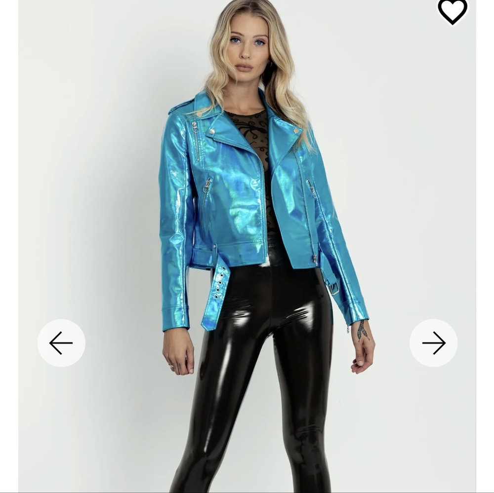 NWT Blackmilk Bioluminescence Holographic Moto Jacket Sz 12